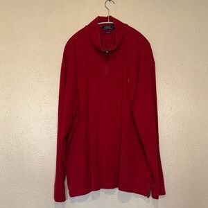 Polo by Ralph Lauren Men's Red Zip-Up Sweater